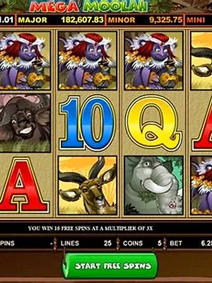 Mega Moolah slot by Microgaming at CrownGold casino